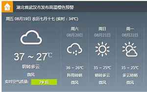 武汉市一周天气预报