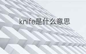 knife的中文(knife是什么意思)