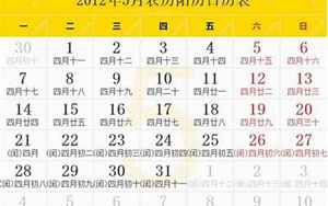 2012年时间表(2012年农历阳历表)
