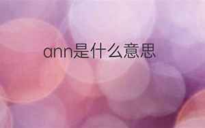 anne什么意思(ANNE的含义和解释)