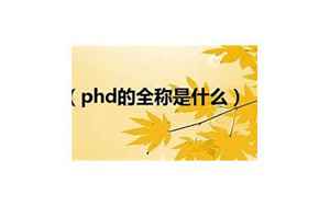phd是什么意思(PHD的全称是什么)