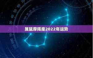 生肖鼠摩羯座2022运势(摩羯属鼠2022年运势)