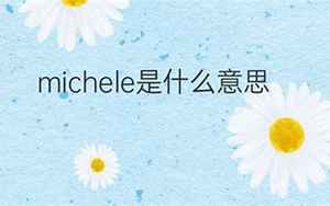 michelle(Michelle是什么意思)