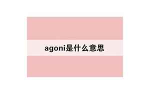 agonie(agoni是什么意思)